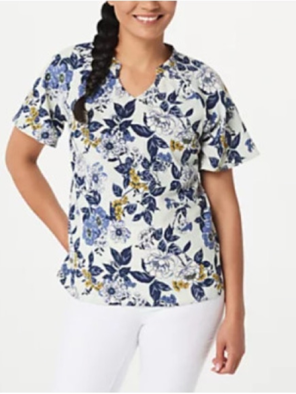 Sundance Floral V-Neck Short Sleeve Tee